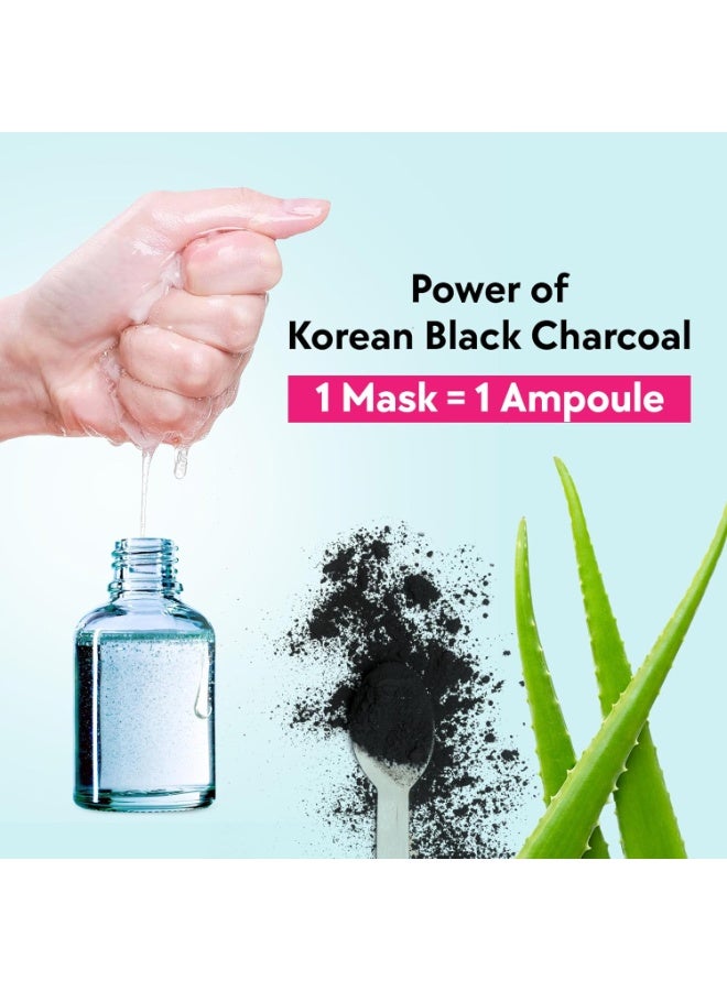 Chicnutrix Korean Black Charcoal Face Sheet Mask – Detoxifying & Pore Tightening (Pack of 1) - Image 2